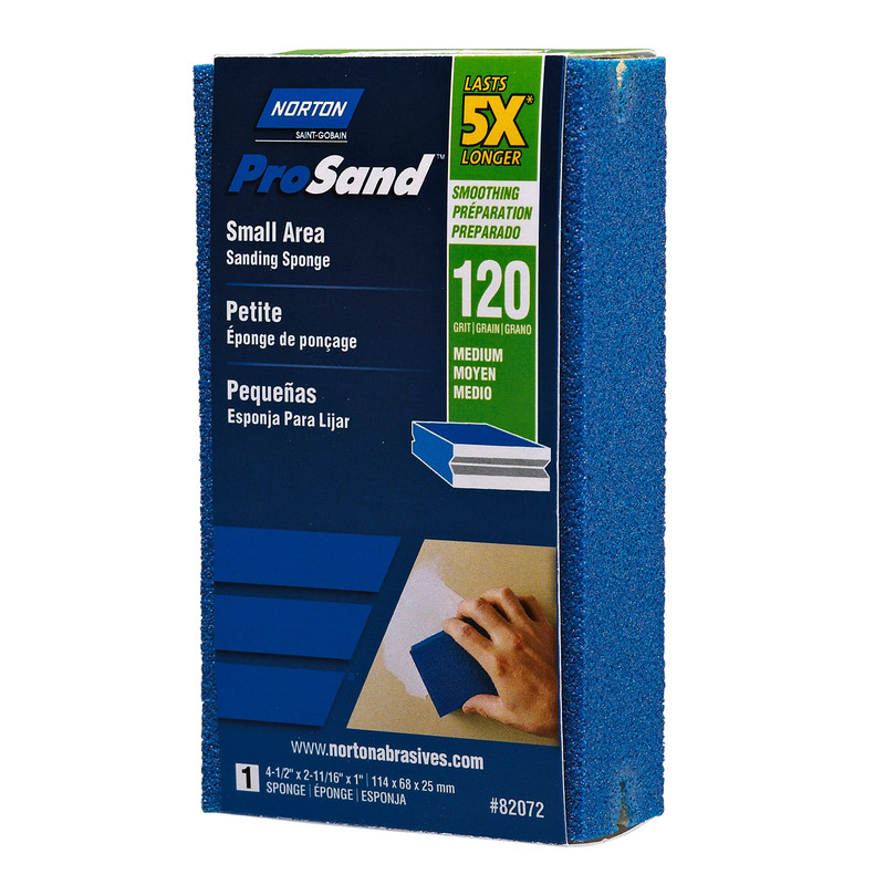 ProSand 5X Small Area Sanding Sponge - 2-11/16" x 4-1/2" - Grit:120 Grit
